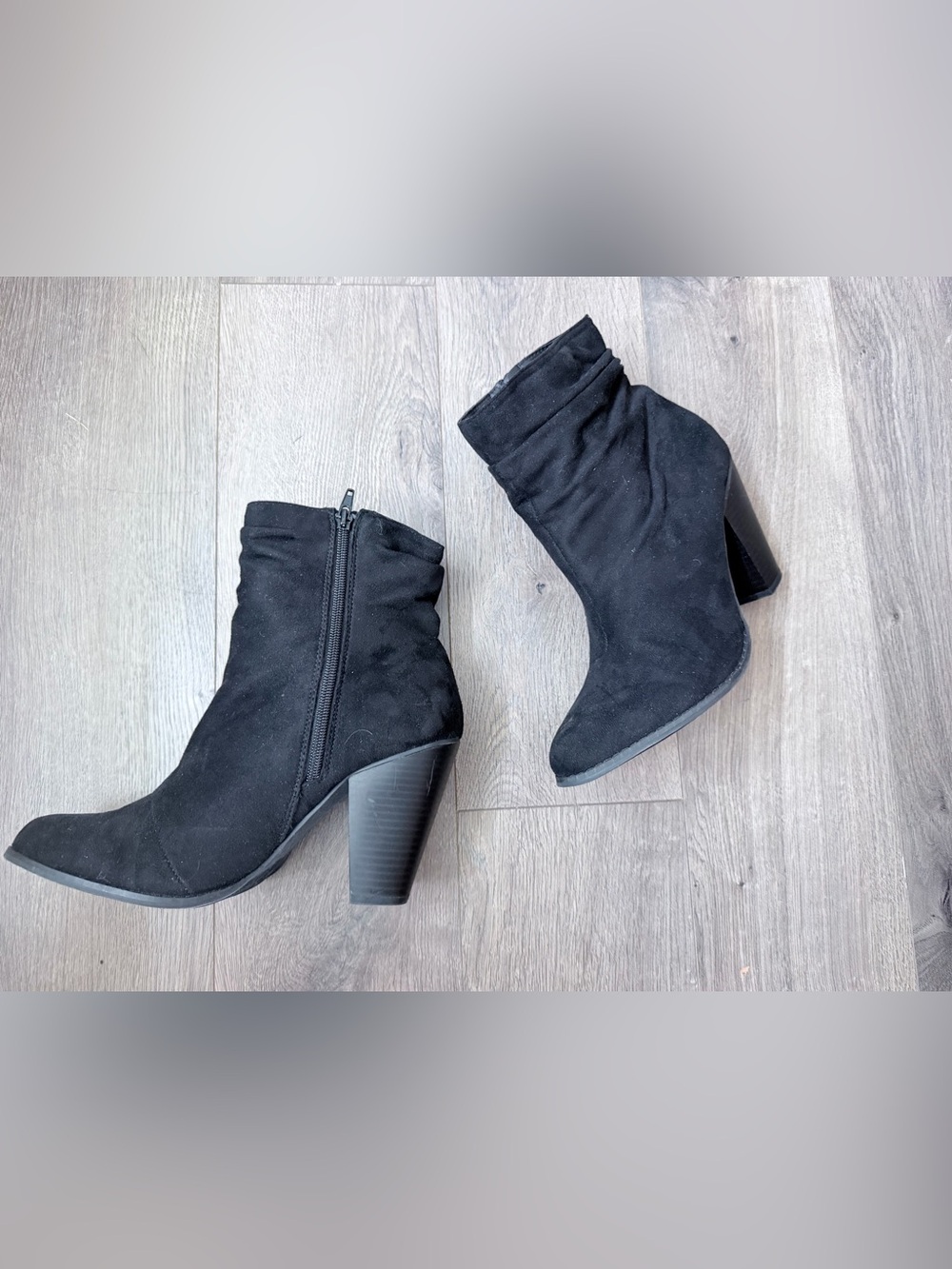 Maurice’s Women’s Black Suede Ankle Booties with Block Heel